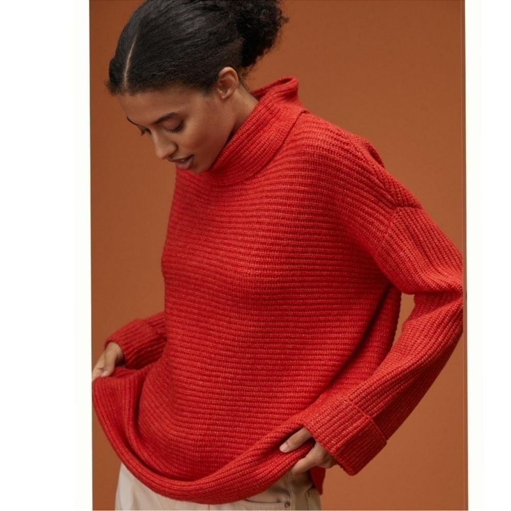Anthropologie Pilcro Cowl Neck Sweater, Red, Size XS